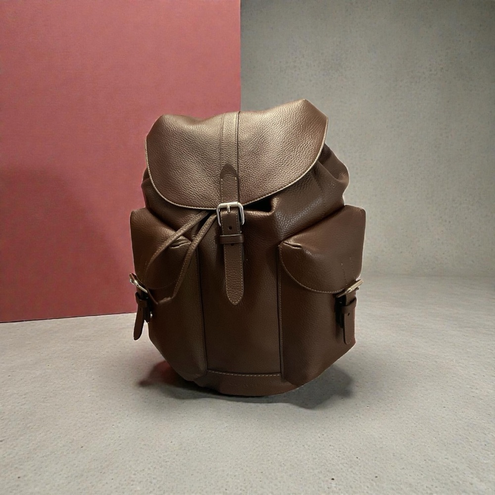 Coach Dark Brown Leather Backpack